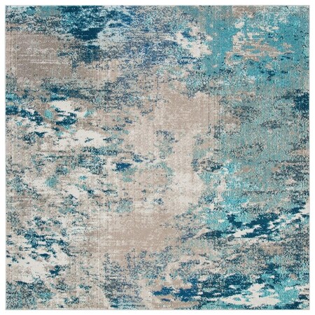 Safavieh 3 x 3 ft. Madison 400 Power Loomed Square Area Rug Blue & Grey MAD440M-3SQ